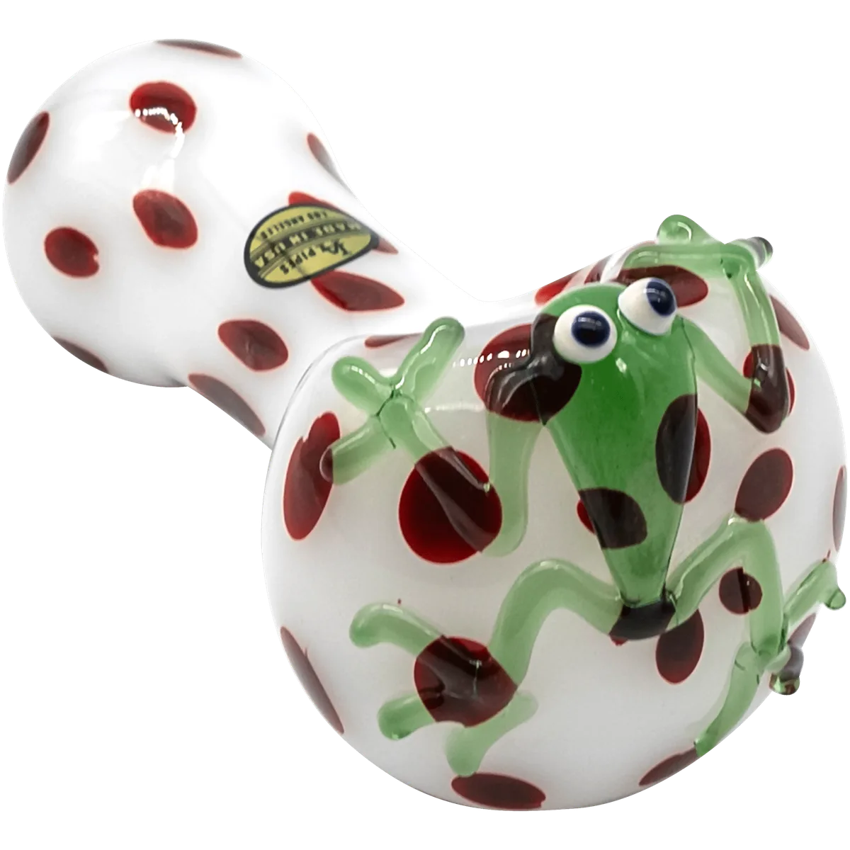 LA Pipes "Spotted Poison Frog" Spoon Glass Pipe