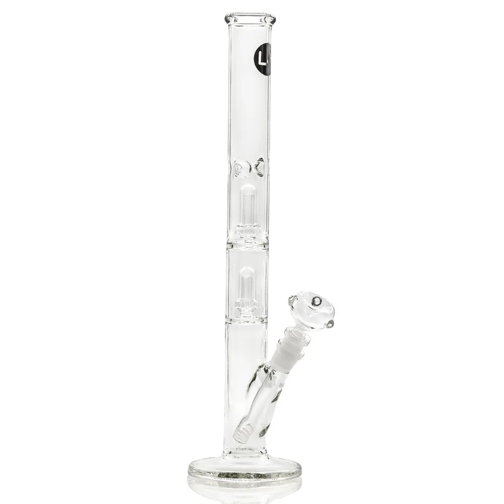 LA Pipes Straight Ice Bong with Double Showerhead Percolator | 14 Inch