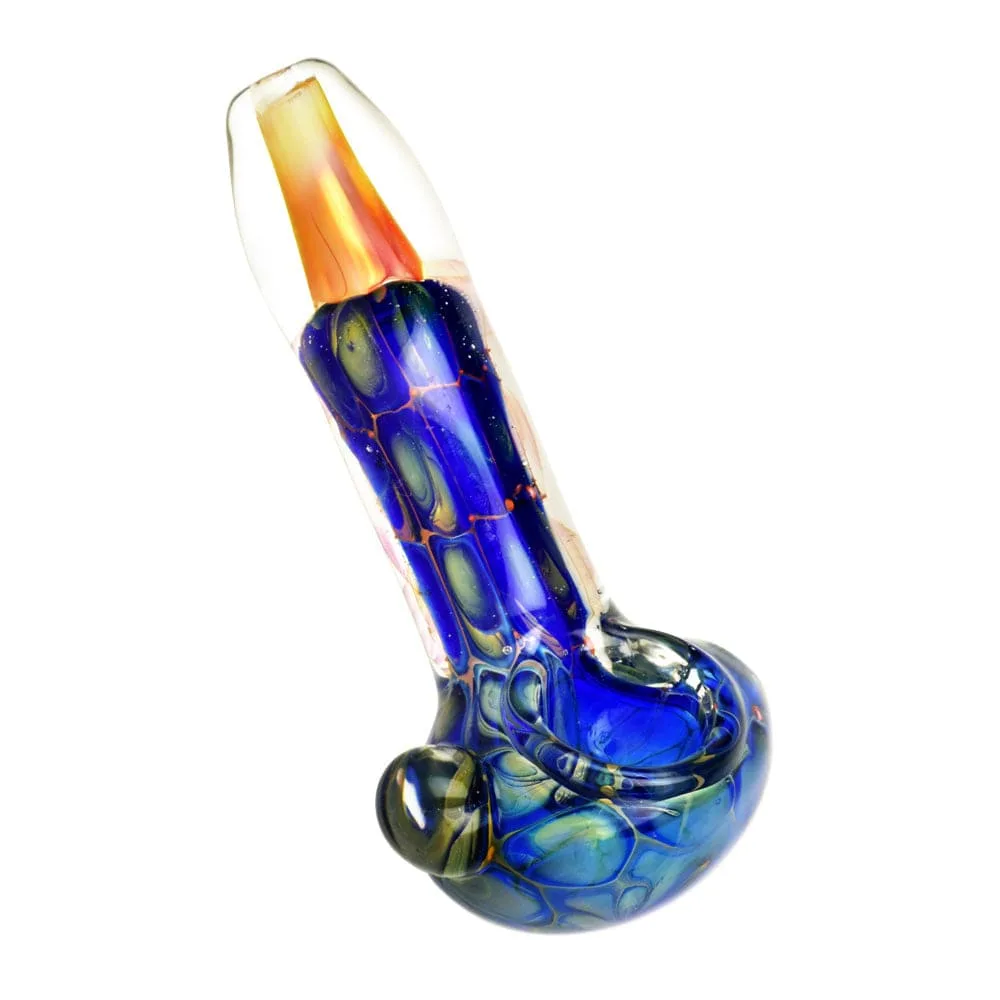GC Metallic Fumed Glass Spoon Pipe - 3.75" / Twisted Vine