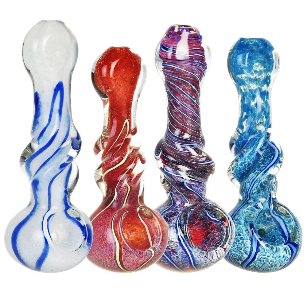 GC Mid Twist Marbled Spoon Pipe - 4.5" / Colors Vary