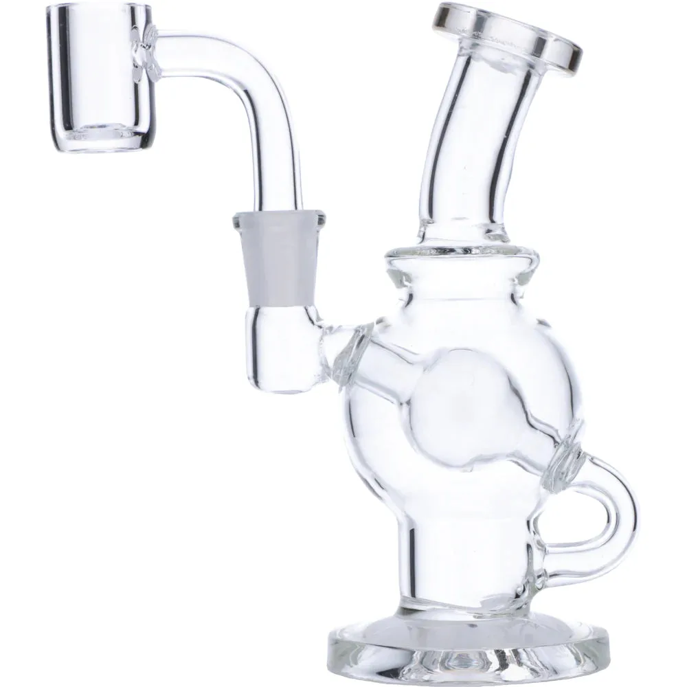 Mini Clear Bent Neck Recycler Dab Rig with Ball Perc