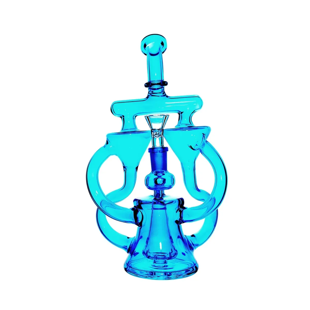 GC Neon Double Recycler with Pyramid Percolator Bong