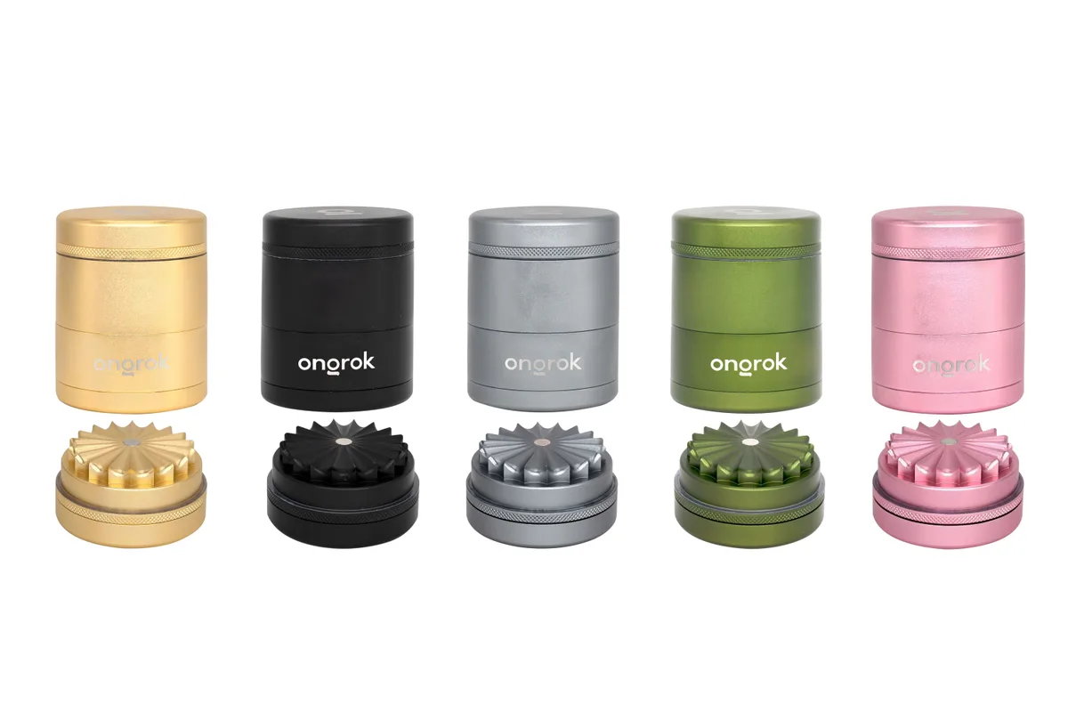 ONGROK 5 Piece Storage Grinder Mini 5 Piece, Flower Petal Toothless Grinder (2.2 inch)
