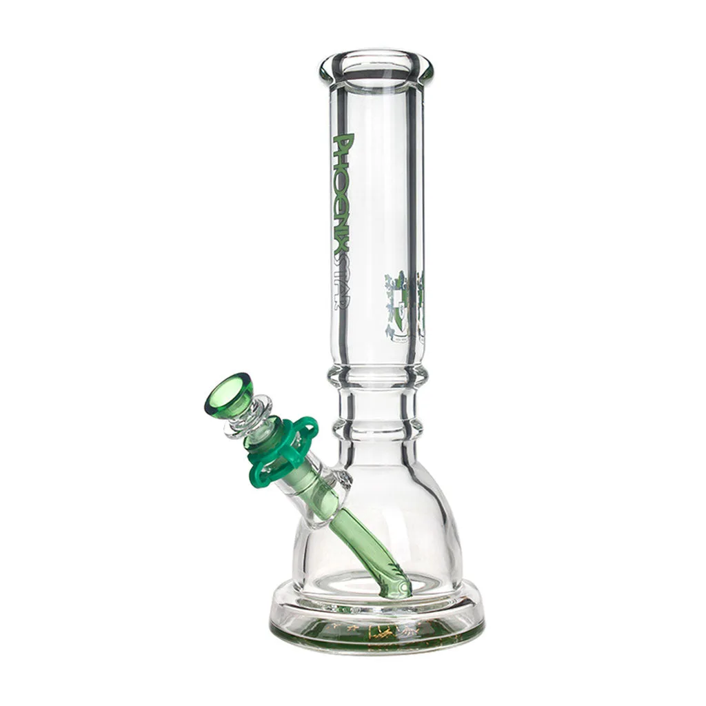 PHOENIX STAR 7mm glass 12 inches beaker bong with wide base female-14mm