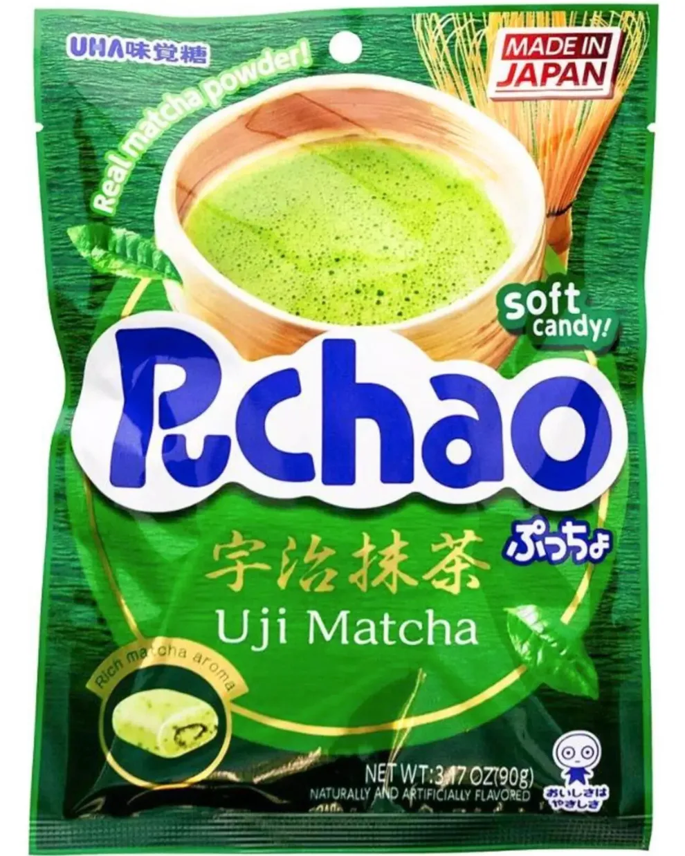 Puchao Soft Chewy Candy - Uji Matcha Pack of 3