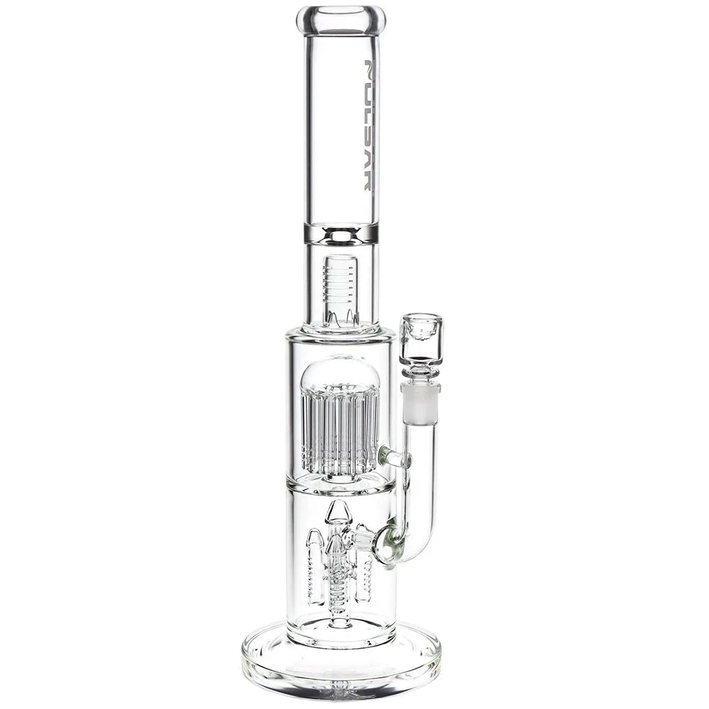 Pulsar Double Chamber Rocket Perc Chugger Glass Bong - 15.25" / 14mm F