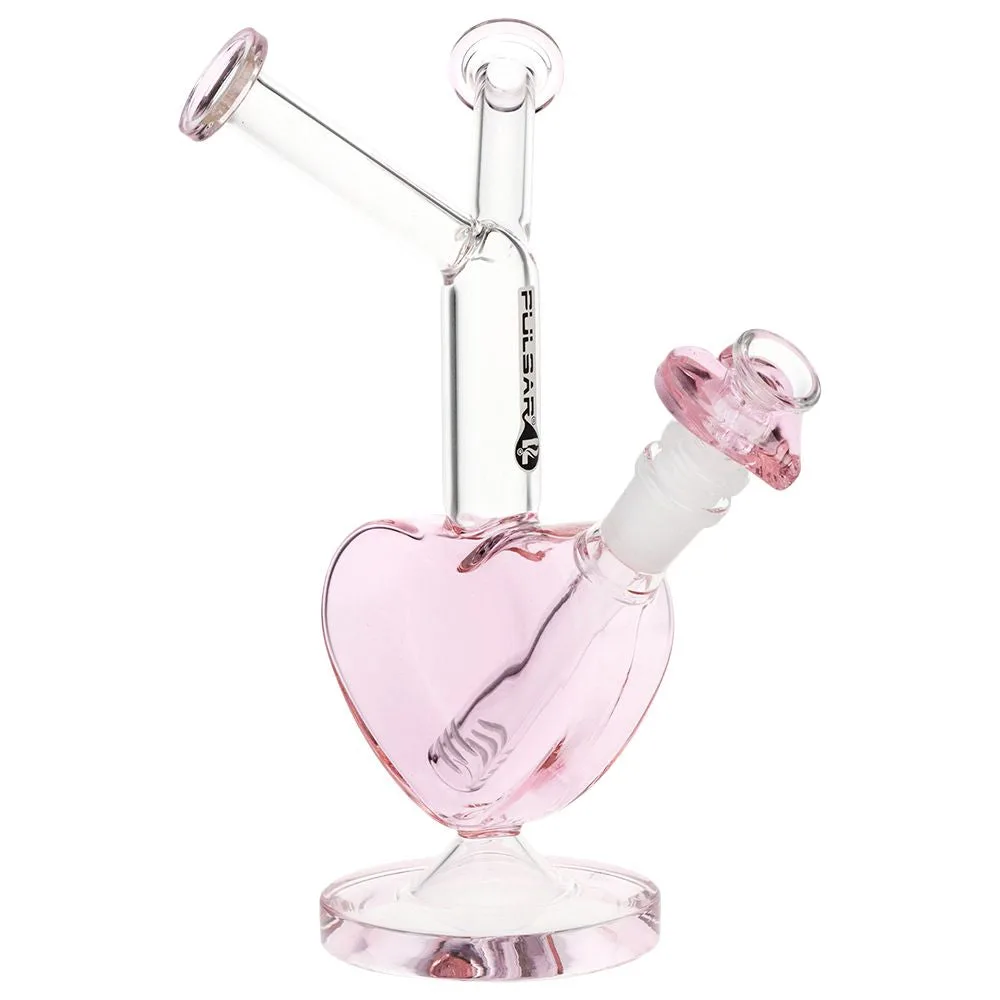 Pulsar Double Kiss Heart Glass Bong - 11" / 14mm F