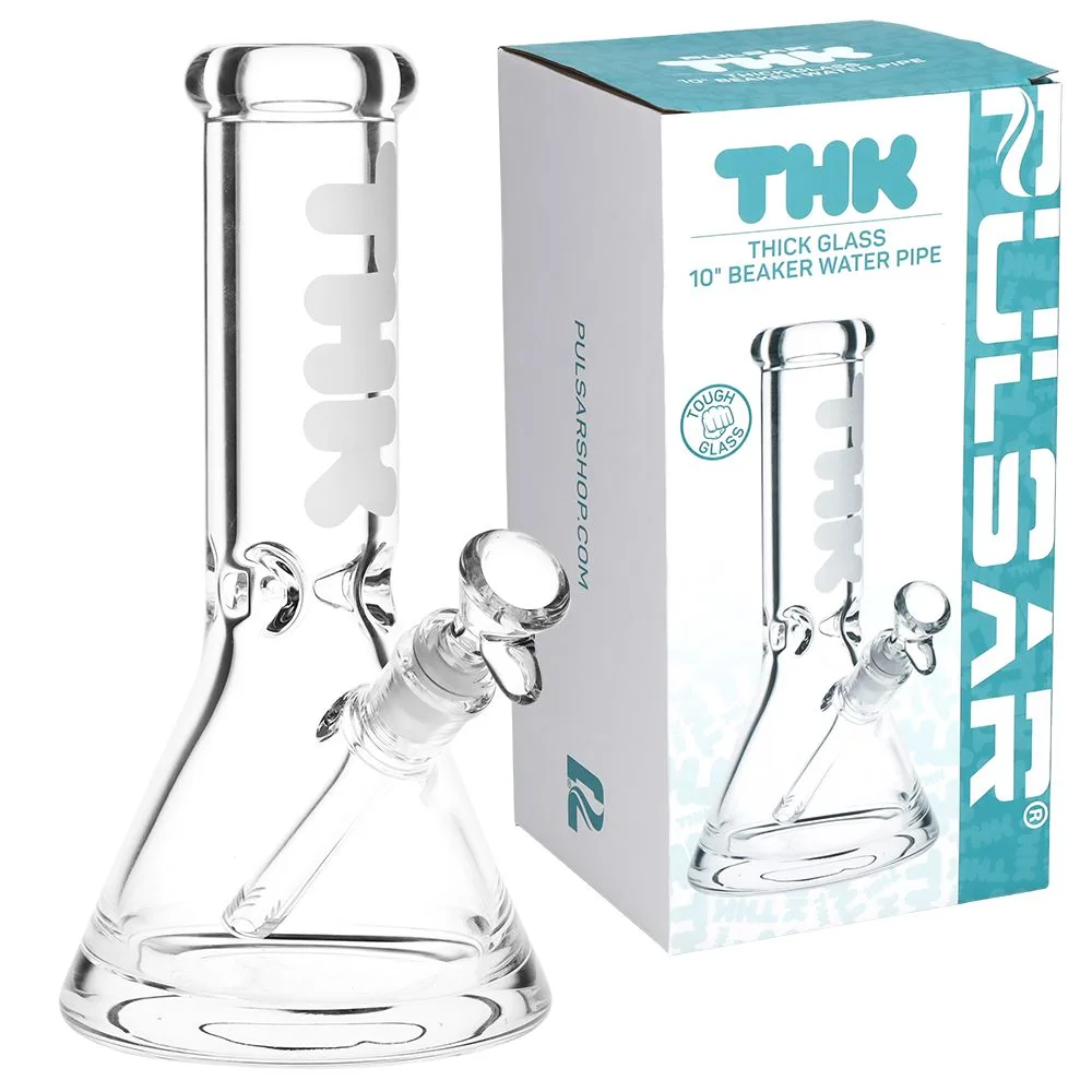 Pulsar "THK" 9mm Beaker Glass Bong - 10" / 14mm F