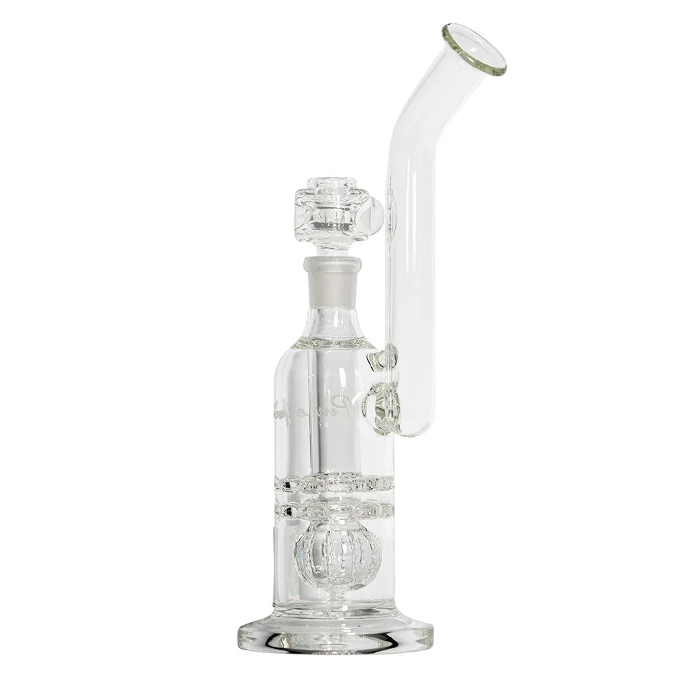 Pure Glass Torus Trumpet Bubbler With Triple Perc | 12 Inch