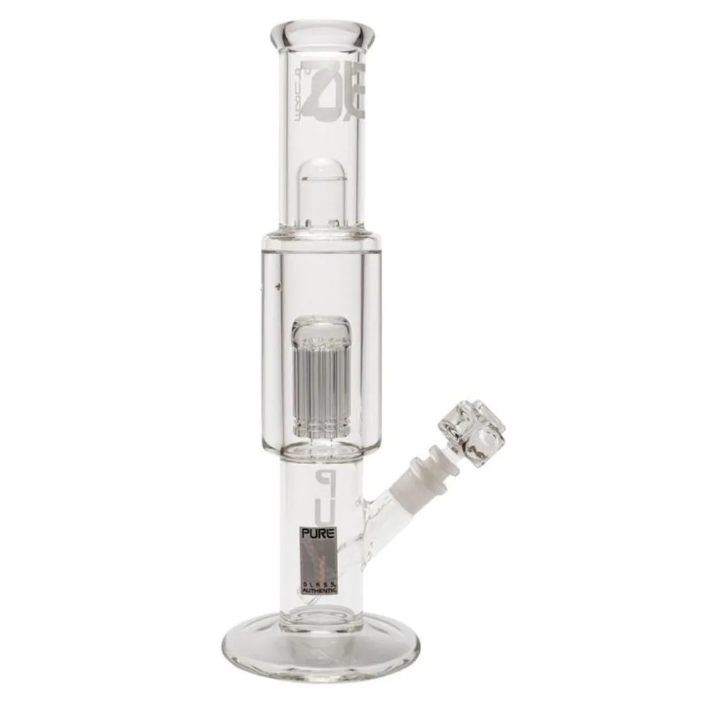 Pure Glass Zero T Bong with Freezable 8-Arm Tree Perc | 15 Inch