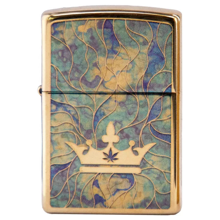 Queen of Bud Blue Topaz Mosaic Zippo