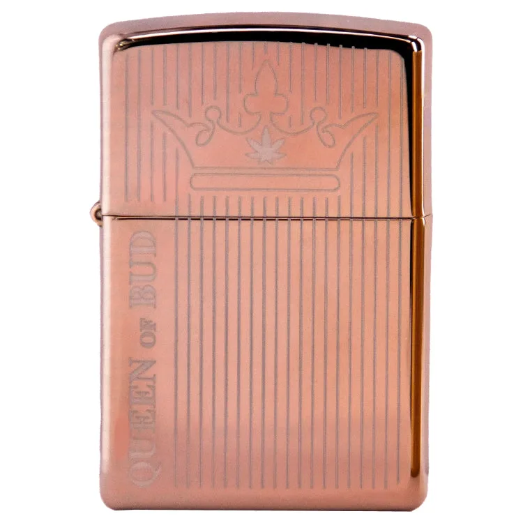 Queen of Bud Rose Quartz Vertical Flame Zippo