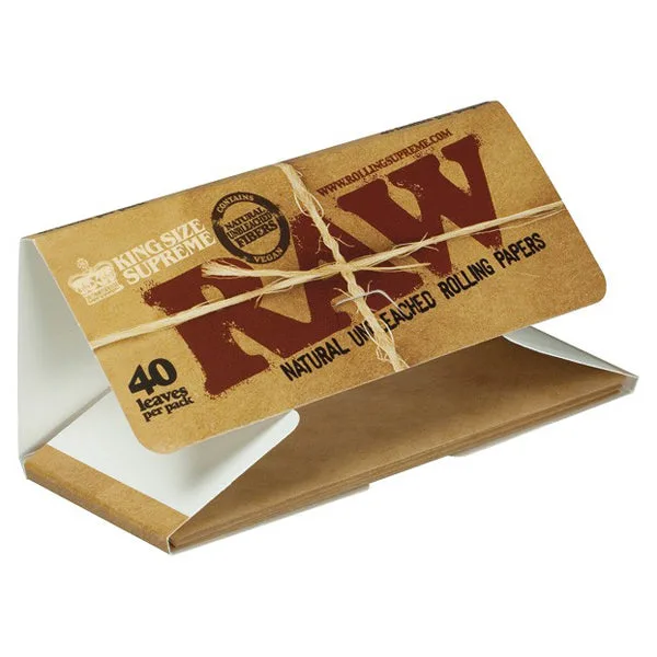 RAW Natural King Size Supreme Hemp Rolling Papers - Single Pack