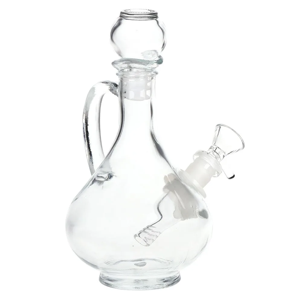 SeshGear Rounded Vintage Glass Water Pipe - 7.75" / 14mm F / Clear