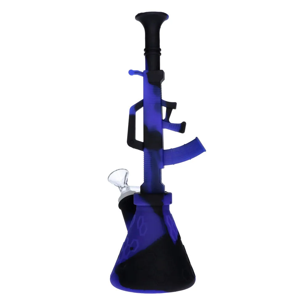 Silicone AK47 Beaker Base Bong with Glass Bowl | 11 Inch