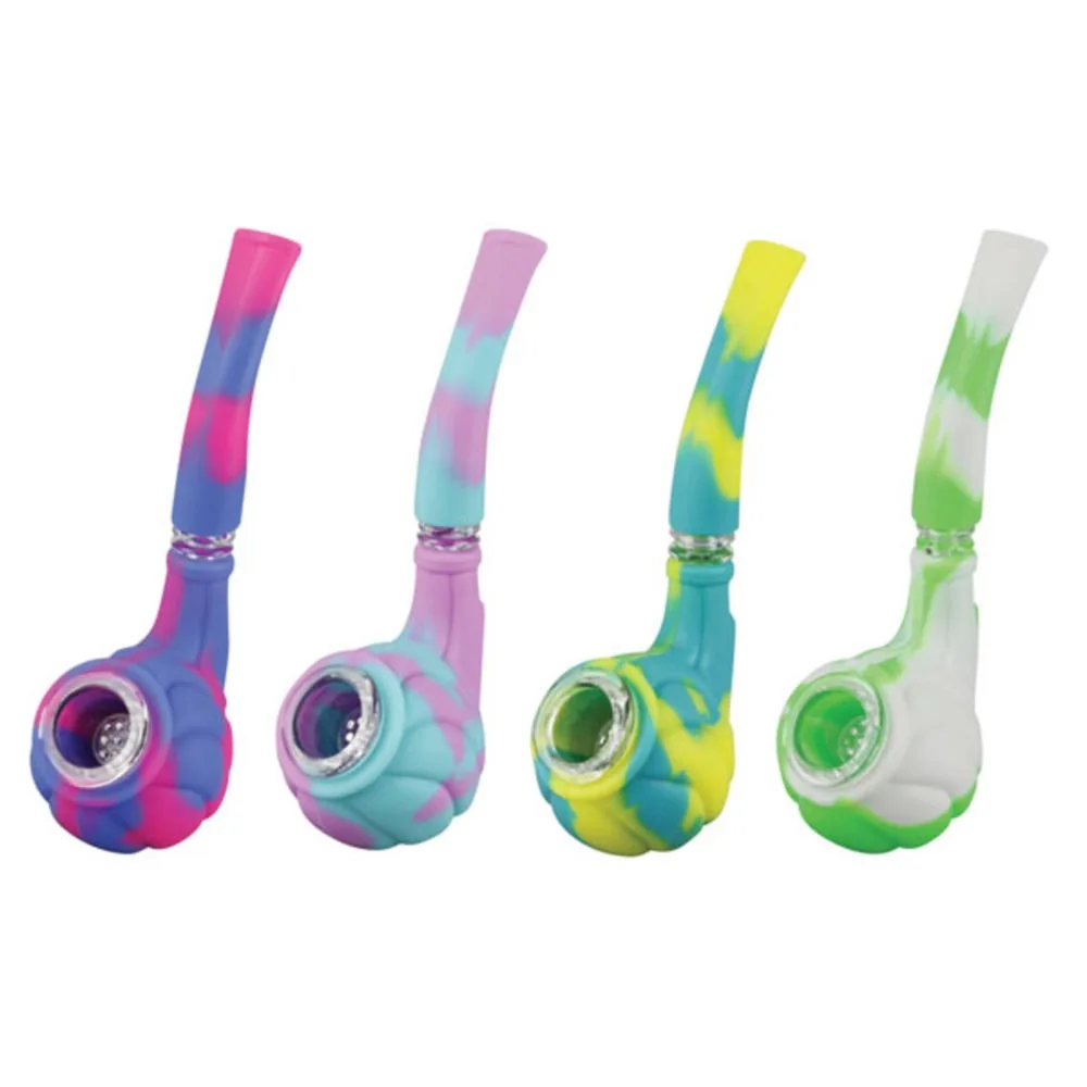 Silicone Hand Pipe with Glass Bowl