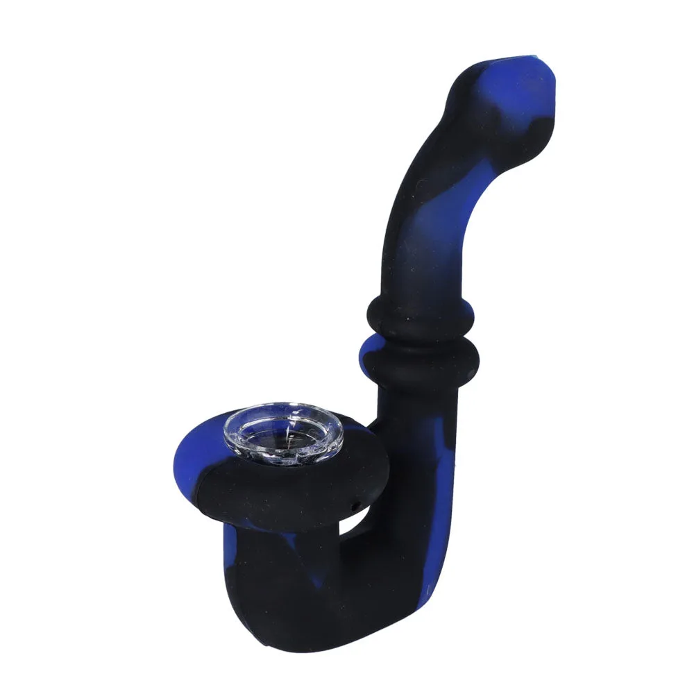 Silicone Sherlock Pipe with Glass Bowl | Random Color