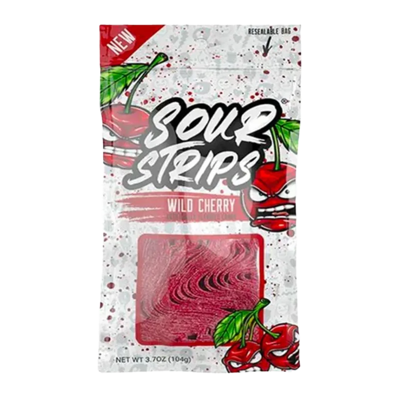 Sour Strips - Wild Cherry Candy Strips Pack of 40  (assorted)