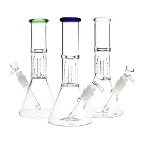 GC Stacked Showerhead Perc Beaker Bong - 8" / 14mm F