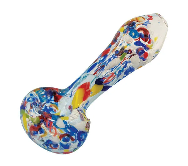GC The Paint Splatter Colorful Frit Glass Pipe