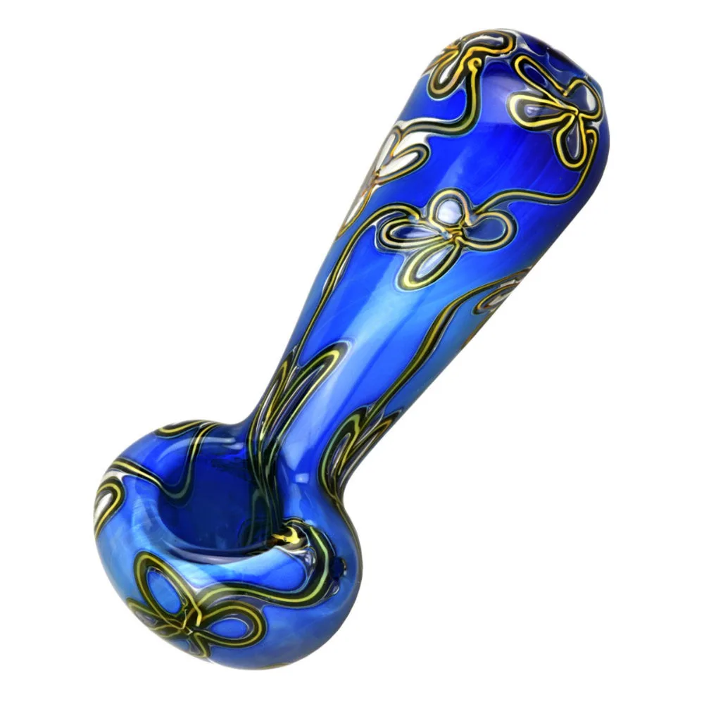 GC Trippy Floral Double Glass Spoon Pipe