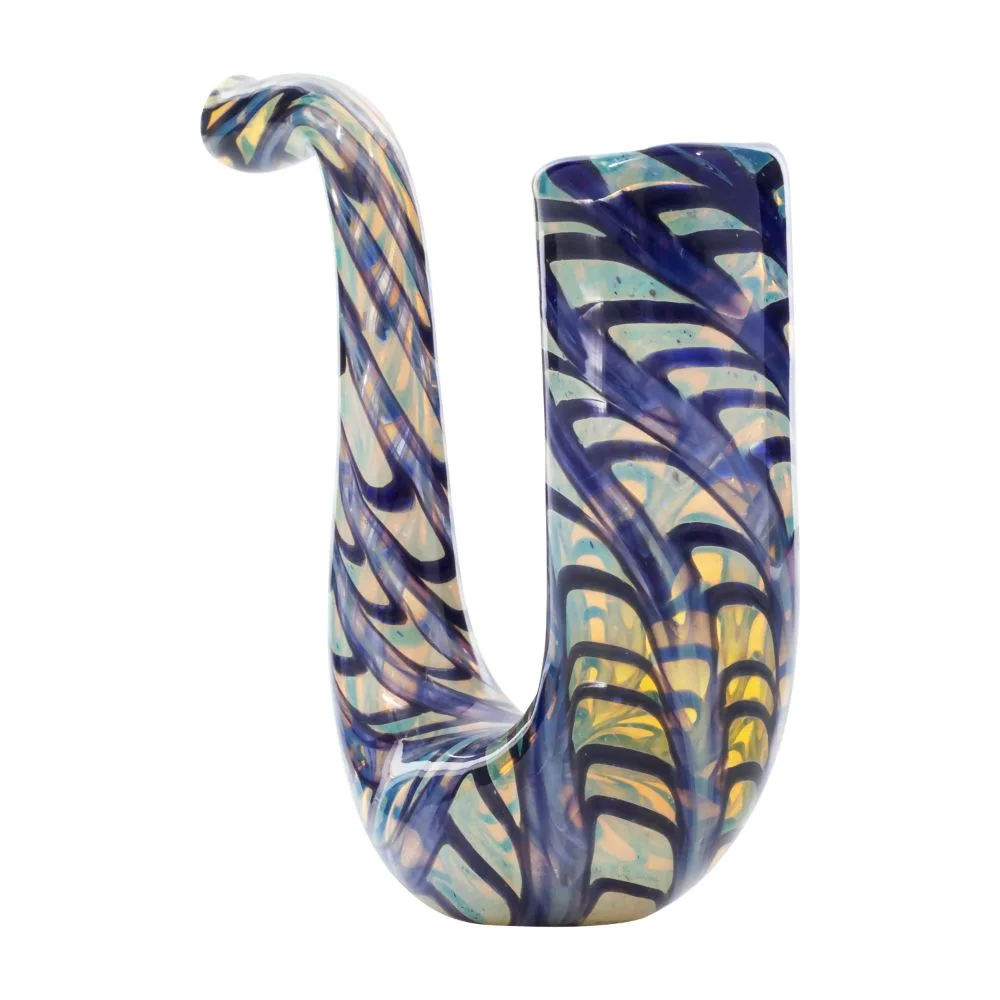 LA Pipes Wrap-n-Rake Silver Fumed Sherlock Hand Pipe