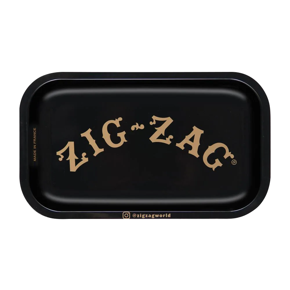Zig Zag Small Metal Black Rolling Tray