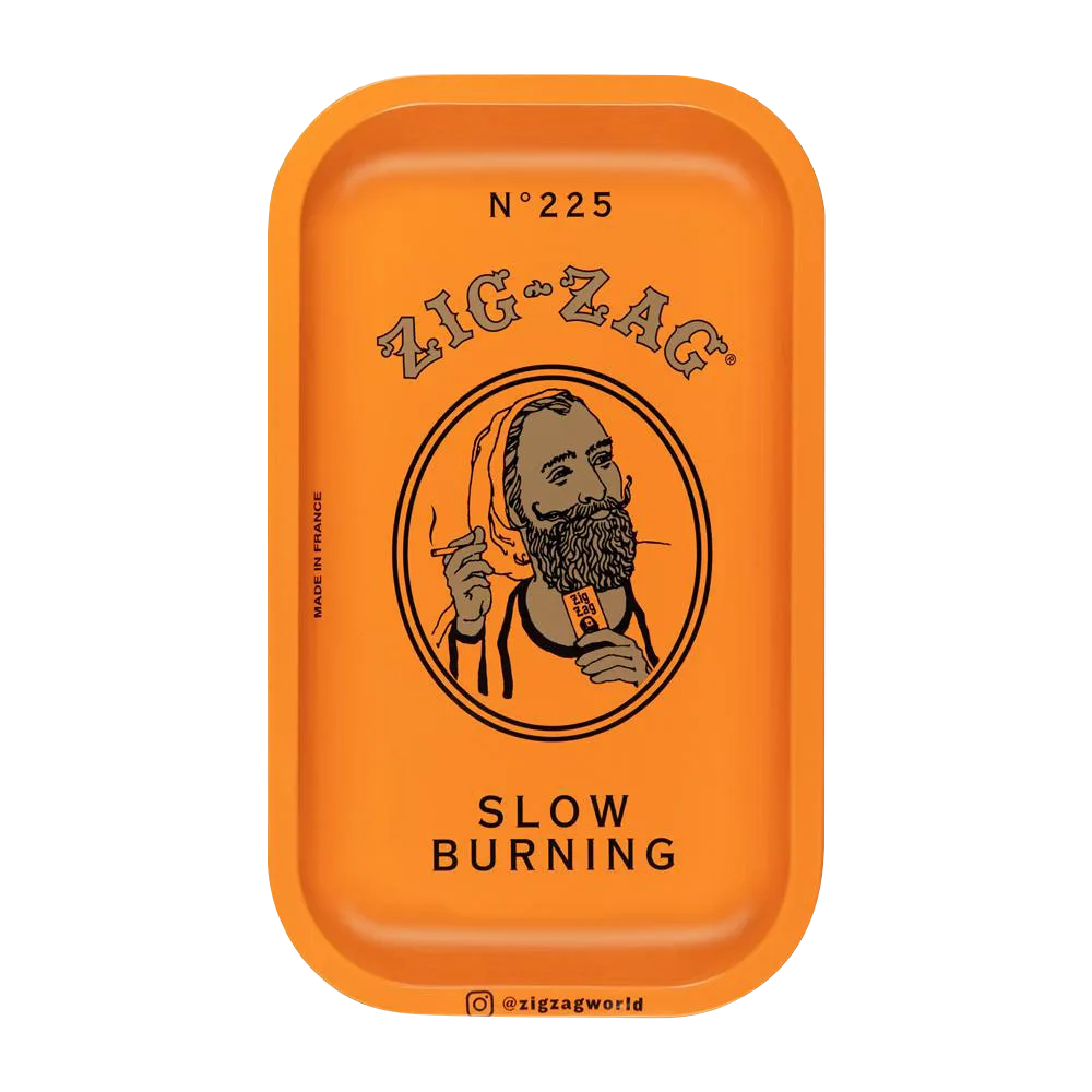 Zig Zag Small Metal Orange Rolling Tray